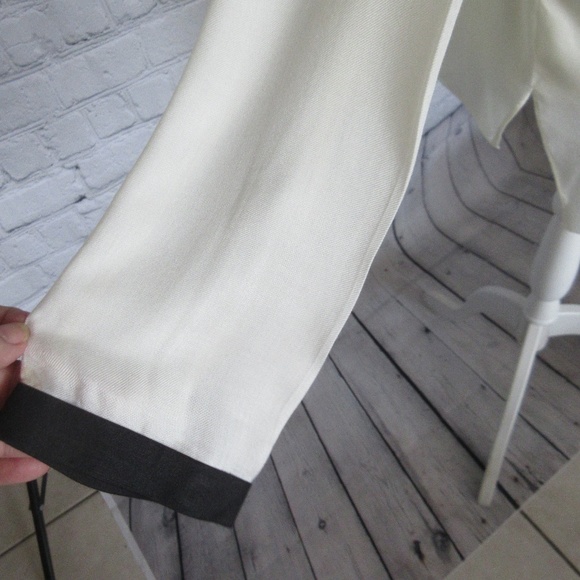 Helmut Lang Blouse Color Block Taupe Cream Black - Picture 3 of 5